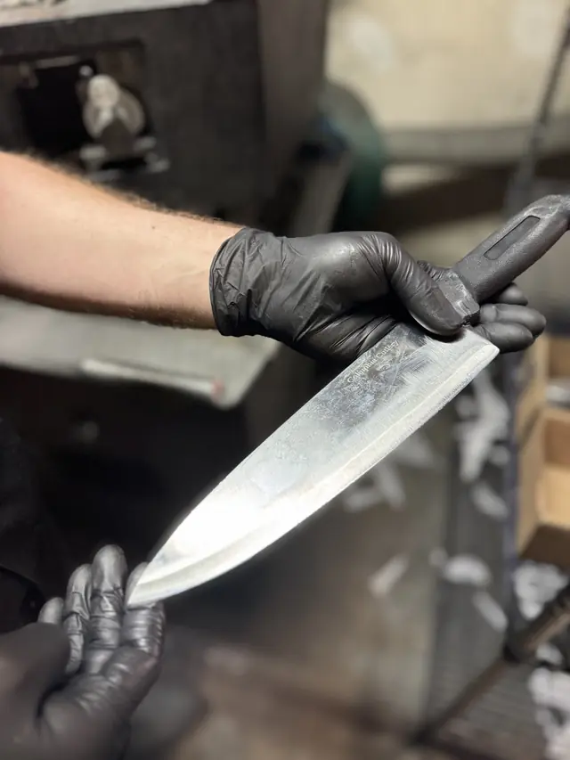 A sharp chef's knife